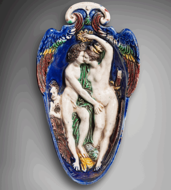 A French post-Palissy lead-glazed earthenware gondola cup