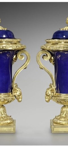 A PAIR OF GILT BRONZE-MOUNED CHINESE POWDER PORCELAIN